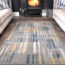 34 713 просмотров • 17 дек. Modern Design Teal Blue Rug Yellow Abstract Area Soft Striped Living Room Rug 19 95 Picclick Uk