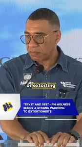 PM Holness has delivered a strong warning against extortionists and any  other would-be criminals in Ferry Pen, St. Catherine., He is adamant that  civilians should comply with the law or face the ...
