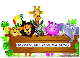 Hayvanlari Koruma Gunu Renkli Afisleri Cizgi Film Resmi Sevimli Karikatur Hayvan