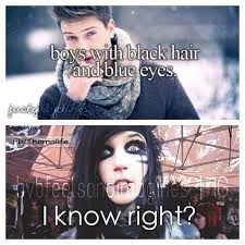 Tbh Girls And Guys With Black Hair And Blue Eyes But I Still Love Andy Like Asdfghjkl Black Veil Brides Andy Black Hair Blue Eyes Black Hair Boy