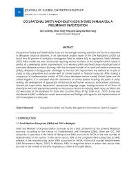 Based on osh legislations in malaysia, briefly describe the five areas from the history, role and development of osh. Pdf Occupational Safety And Health Osh In Smes In Malaysia A Preliminary Investigation