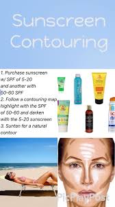Sunscreen contouring involves naturally contouring your face or body by applying a high spf sunscreen to certain areas and tanning the rest. Pin On Kiss And Makeup