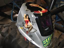 Custom painted hard hats,welding helmets, motorcycles and more by zimmerdesignz.com. My Custom Painted Welding Hood Pirate 4x4