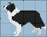 Border Collie Dog Free Cross Stitch Knitting Pattern