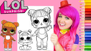 Check the coolest set of printable lol surprise coloring pages for girls presenting unboxed dolls. Coloring Lol Surprise Baby Cat Lil Sister Coloring Page Prismacolor Pencils Kimmi The Clown Youtube