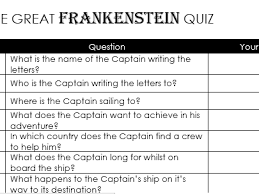 Questions and answers about folic acid, neural tube defects, folate, food fortification, and blood folate concentration. Gcse Frankenstein 80 Question Quiz Teaching Resources