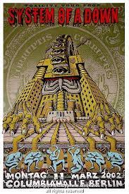 2002 System Of A Down Silkscreen Concert Poster By Emek Concert Posters System Of A Down Tour Posters