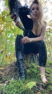 Leather boots JOI humiliation in forest - Goddess Aven - SDMP4