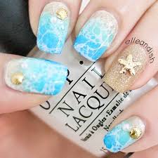 Ocean And Beach Nails Via Tropical Nail Art Tropical Nails Beach Nails