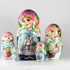 Blue & gold holiday by ron lennon + wellsy. Matryoshka Nesting Dolls Russian Dolls History Babushka Dolls