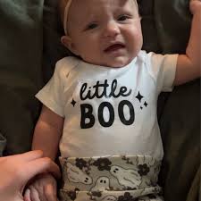 Halloween Baby Bummie Set: Ghost Floral, Bow & Bodysuit