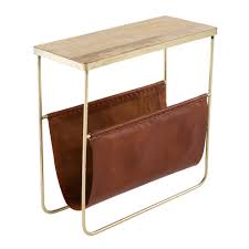 Magazine Rack Made Of Leather And Mango Wood Maisons Du Monde Leather Magazine Rack Leather Furniture Diy Magazine Holder