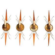 Set Of Four Large Mid Century Atomic Sconces Sconces Antique Lighting Modern Wall Lights