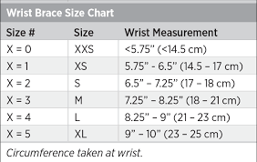 Wrist Brace Size Chart Breg Inc
