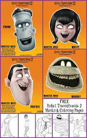 Hotel Transylvania 2 Masks And Coloring Pages Hotel Transylvania Hotel Transylvanie Idee Deco Anniversaire