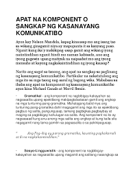 March 6, 2017, 8:36 a.m. Doc Apat Na Komponent O Sangkap Ng Kasanayang Komunikatibo Duke Asonto Academia Edu