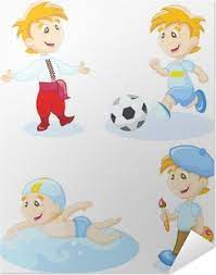 Die übungen sind kostenlos als video, pdf oder animation abrufbar. Leinwandbild Boy Tanzen Schwimmen Zeichnen Fussball Spielen Pixers Wir Leben Um Zu Verandern
