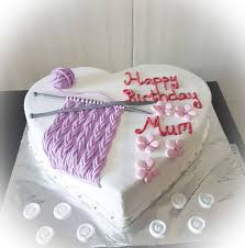 Happy Birthday Cake With Knitting Needle Knit Wool Button Detail With Images Knitting Cake Happy Birthday Cakes