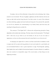 Check spelling or type a new query. Essay On The Digital Self Essay On The Digital Self Nowadays The Era Of The Studocu