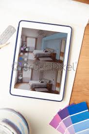 #hometips episode 7i give you a quick overview of a free interior design software that anyone can use. Interior Design Application On Digital Tablet Stock Photo Crushpixel