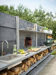 With The Flooring Sorted For The Entertainment Area Now You Need A Place To Fire Up The Braai Wheth Concrete Outdoor Kitchen Outdoor Kitchen Backyard Kitchen
