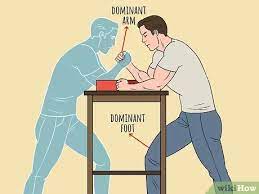 Standing with your dominant foot facing your opponent will help you leverage some of your body and torso weight into your arm. How To Win At Arm Wrestling 10 Steps With Pictures Wikihow