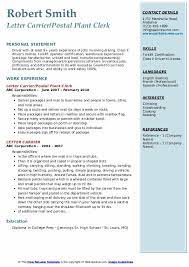 To test the interfaces and manually verify · baseline test scripts are. Letter Carrier Resume Samples Qwikresume