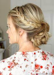 Lace Braid Low Bun Formal Hairstyle Hair Styles Bridal Hair Updo Summer Wedding Hairstyles