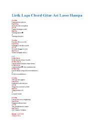 Chord Ari Lasso Hampa Chord Lagu Blog
