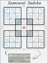 Accueil > sudoku > imprimer. Sudoku Samourai A 5 Grilles A Jouer En Ligne Forme Symetrique Et Asymetrique Niveaux Debutant Confirme Expert