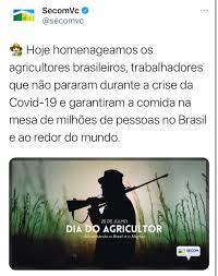 Hoje é 28 de julho, o dia do agricultor. T8jtyf9sal6uem