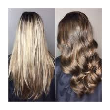 Transformation Blonde To Brunette By Kaylen O With Images Dyed Blonde Hair Hair Blonde Hair Transformations