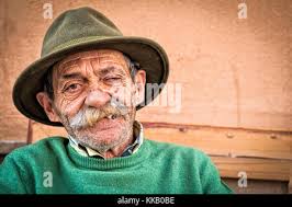 Portrait von faltige Mann Stockfotografie