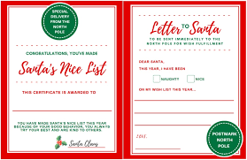 The santa naught or nice list printable certificate: 2021 Printable Letter To Santa Certificate For Making Santa S Nice List