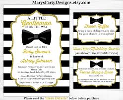 Black White And Gold Baby Shower Invitations Little Gentleman Baby Shower Invitation Boy Gold Black White Stripes Man Bow Tie Boy Shower Invitations Bow Tie Baby Shower Baby Shower Invitations For Boys