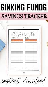 Sinking Funds Savings Tracker Yearly Expense Worksheet Dave Ramsey Savings Template Savings Tracker Printable Pdf Instant Download Savings Tracker Sinking Funds Budgeting Worksheets