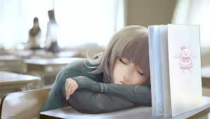 Imagen con reflexión (click para ampliar). Hembra Durmiendo En El Escritorio Personaje Animado Nyarko Nina Libro Fondo De Pantalla Hd Wallpaperbetter