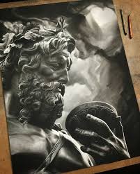 Amazing Charcoal Drawing By Artist Ben Hersh Artinspires Artislife Artordie Theartisthemo Mythology Tattoos Greek Mythology Tattoos Black And Grey Tattoos