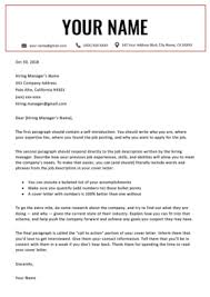 Cover Letter Templates For Your Resume Free Download