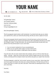 The loan application letter format is generally six paragraphs long, with each major topic discussed in a separate paragraph. Cover Letter Templates For Your Resume Free Download