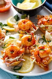 Garlic Prawn Salad Wonton Cups Recipe Prawn Salad Wonton Cups Garlic Prawns