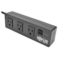 The difference between desk outlets, grommets and bushings. Tripp Lite Protect It 3 Outlet With 2 Usb Ports And Desk Clamp Surge Protector Tlp310usbc The Home Depot