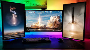Rgb Bias Lighting Custom Floating Monitor Stand Pcmasterrace