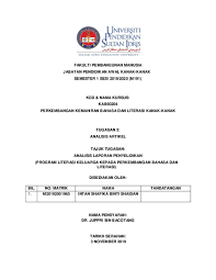 Kursus pendidikan awal kanak kanak 2017. Pdf Analisis Artikel Literasi Awal Kanak Kanak Program Literasi Keluarga Intan Fieka Academia Edu