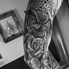 Owl tattoo is for those who love the mystery of the dark or even shadow walkers. 50 Owl Sleeve Tattoos For Men Nocturnal Bird Design Ideas