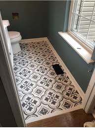 Basement Bath Floor And Wall Color Cool Patterned Cement Tile Floor Cementtile Small Half Bathrooms Flooring Home Remodeling