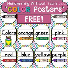 The full packet includes a teacher's guide and 46 page pdf practice book all with a dinosaur theme! Free Color Wall Cards Handwriting Without Tears Style Font By Print Path Ot