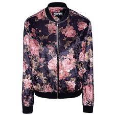 Fashion Union Velvet Rose Pattern Bomber Jacket 14 Ils Liked On Polyvore Featuring Outerwear Jackets Patterned Bomber Jacket Purple Bomber Jacket Fashion