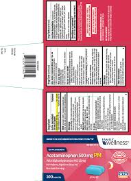 Acetaminophen Pm Extra Strength Tablet Coated Family