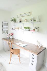 Great Home Office Ideas To Set The Creative Juices Flowing Home Office Ideas Butcher Block Desk Home Office Decor Guest Room Office